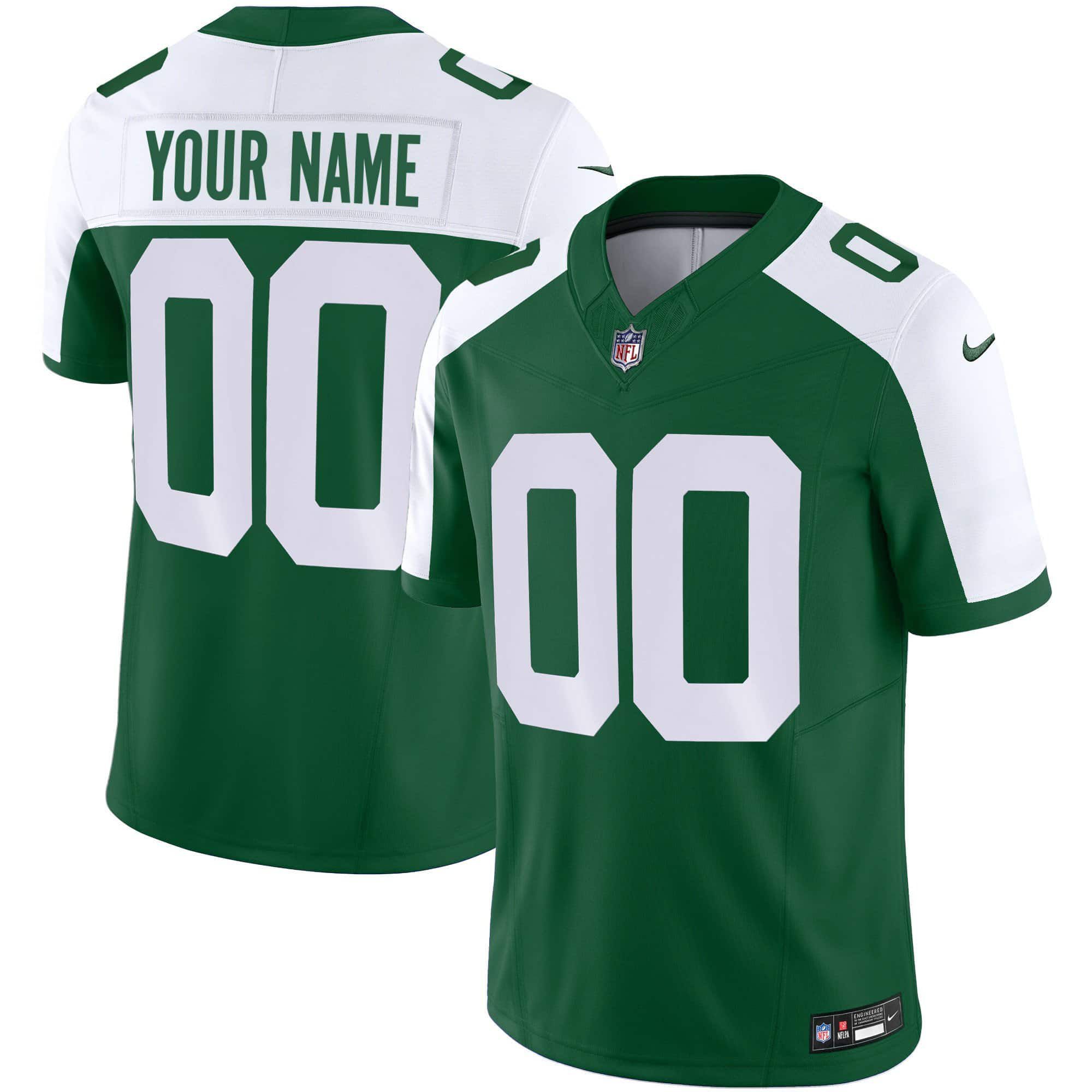 Men New York Jets Green 2024 Nike Limited Custom NFL Jersey style 1